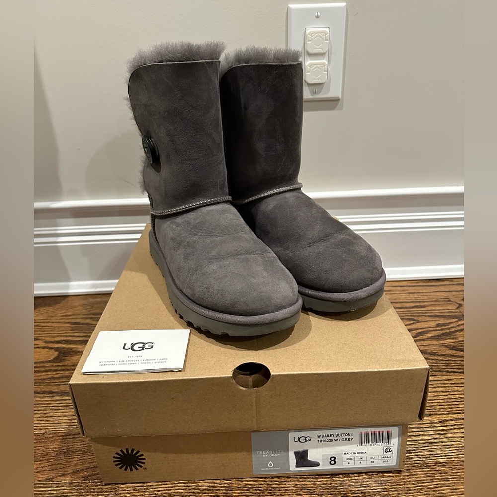UGG Bailey Button II Boot (Women) Size 8 in Grey